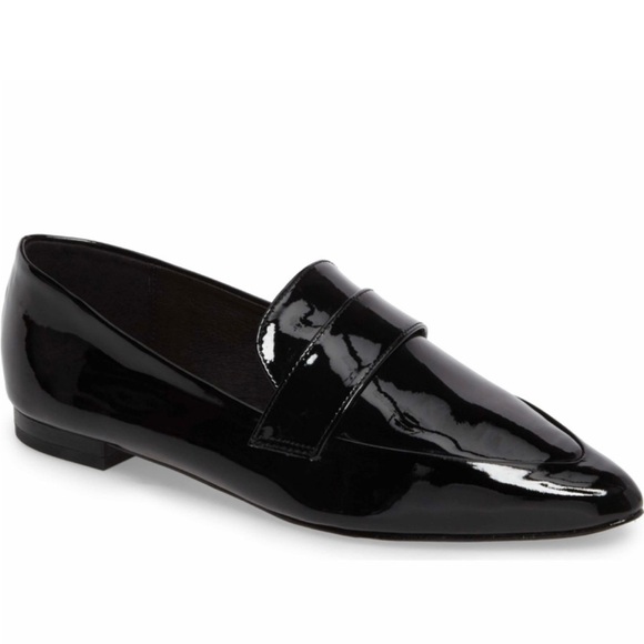Halogen black patent leather pointed loafer flats - Picture 2 of 5